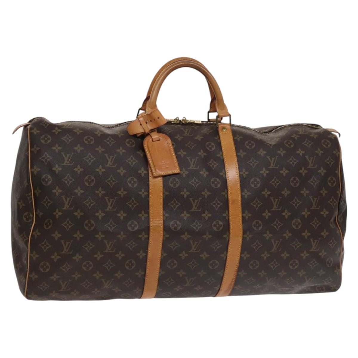 Louis Vuitton Keepall 60, Brown, Canvas, travel