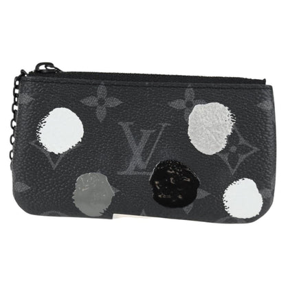 Louis Vuitton Pochette Clés, Black, Canvas, wallet