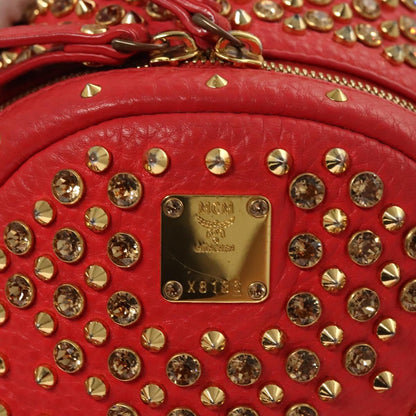 MCM Stark, Red, Leather, backpack