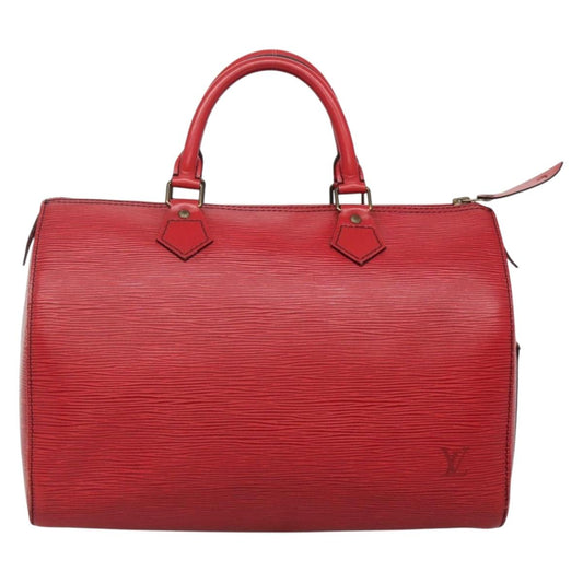 Louis Vuitton Speedy 30, Red, Leather, handbag