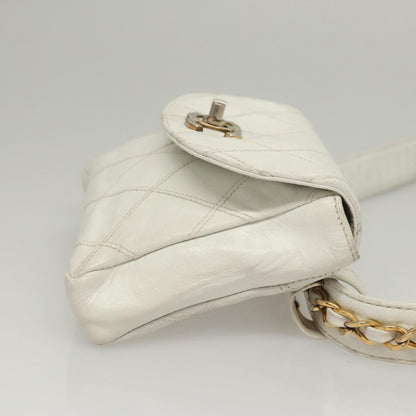 Chanel Cc, White, Leather, shoulder