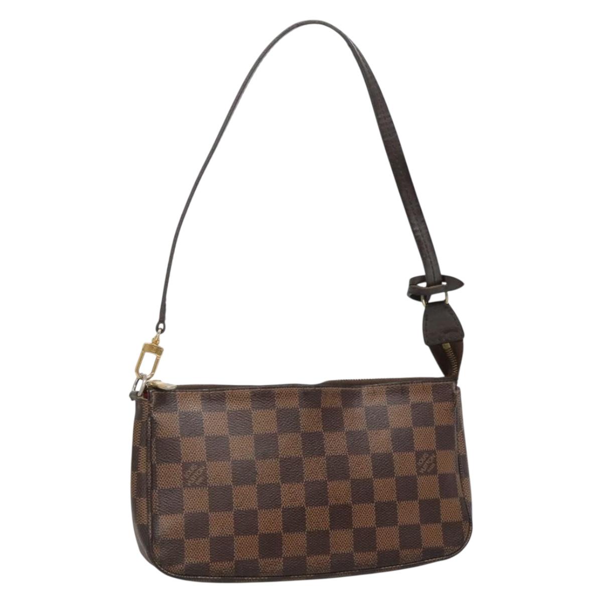 Louis Vuitton Pochette Accessoire, Brown, Canvas, clutch