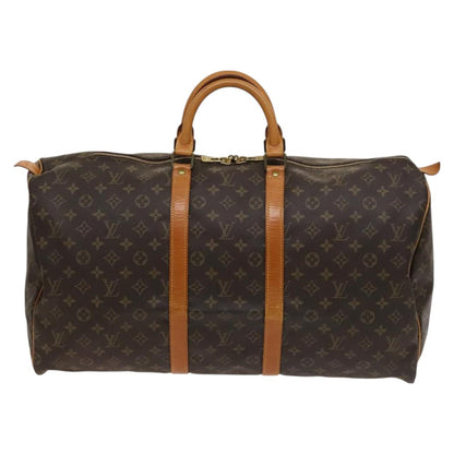 Louis Vuitton Keepall 55, Brown, Canvas, travel