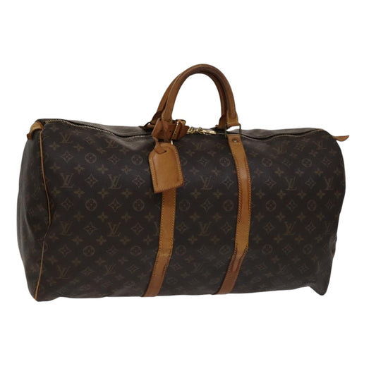 Louis Vuitton Keepall 55, Brown, Canvas, travel