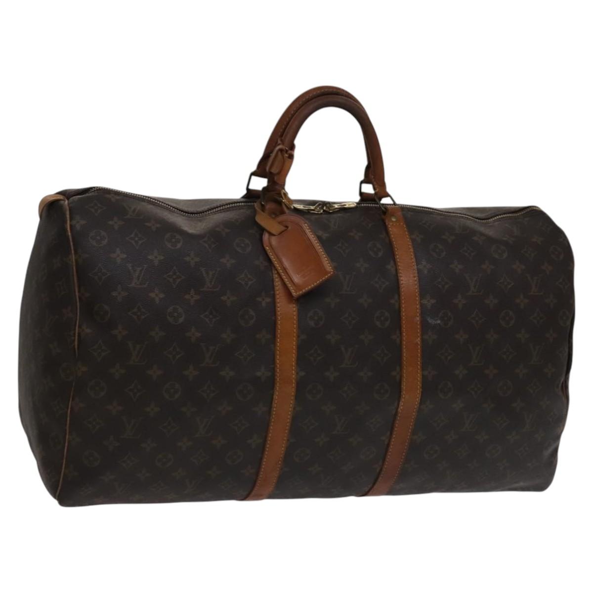 Louis Vuitton Keepall 60, Brown, Canvas, travel
