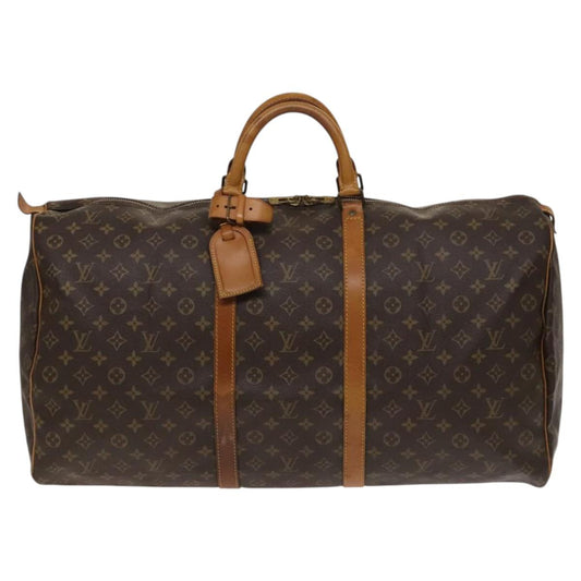 Louis Vuitton Keepall 60, Brown, Canvas, travel