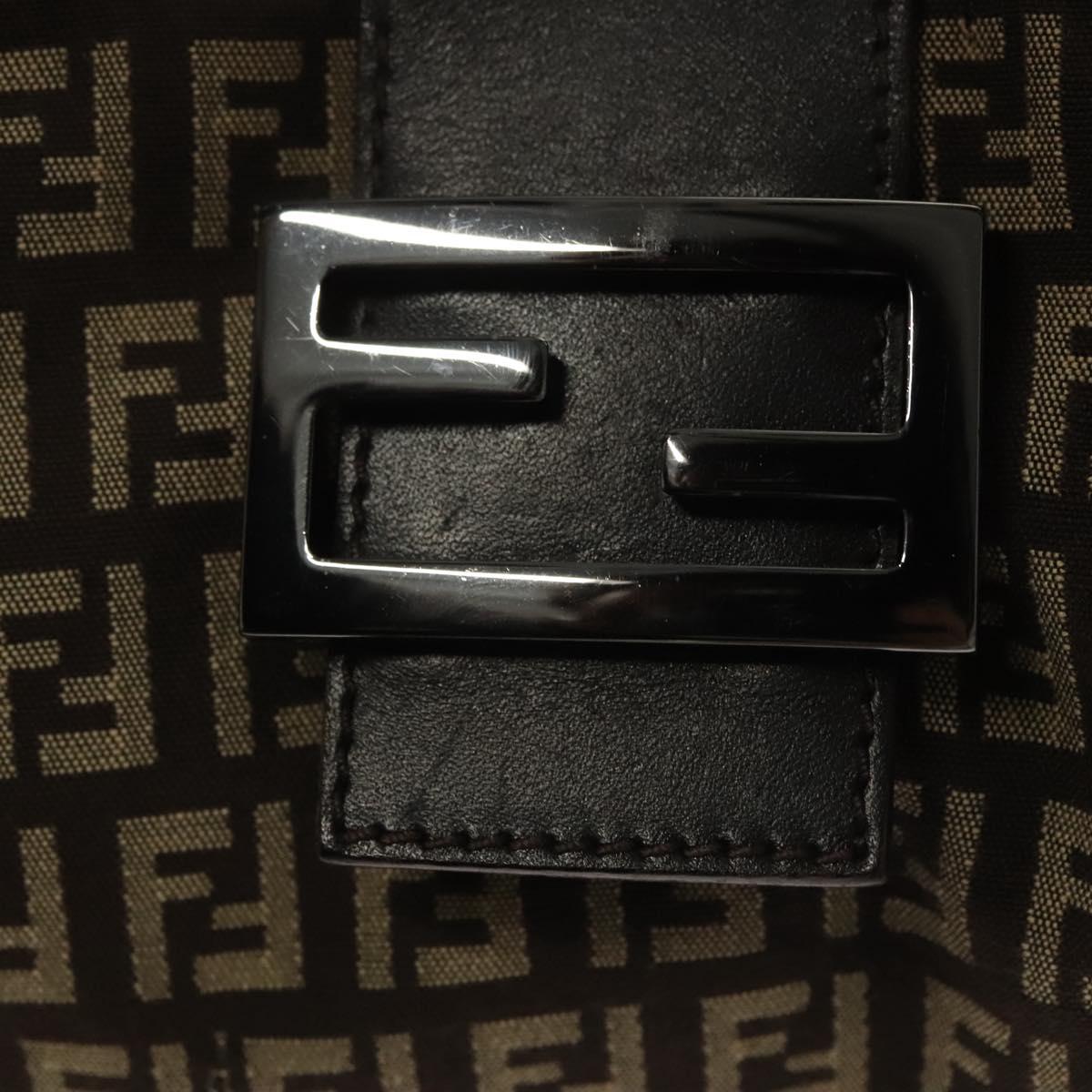 Fendi Zucchino, Brown, Canvas, shoulder