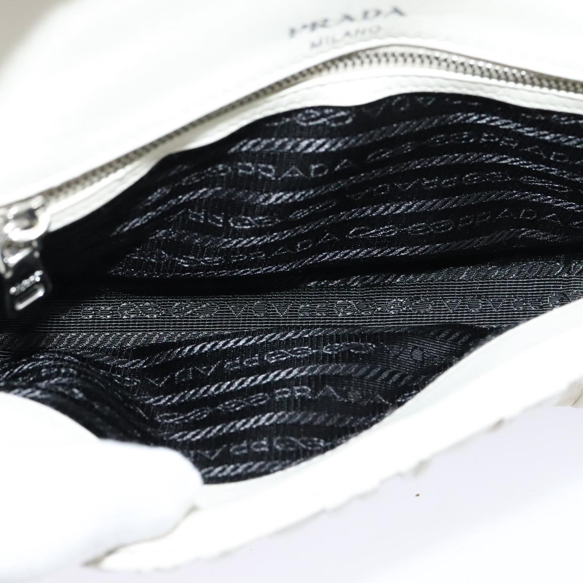 Prada Nappa gauffré, White, Leather, shoulder