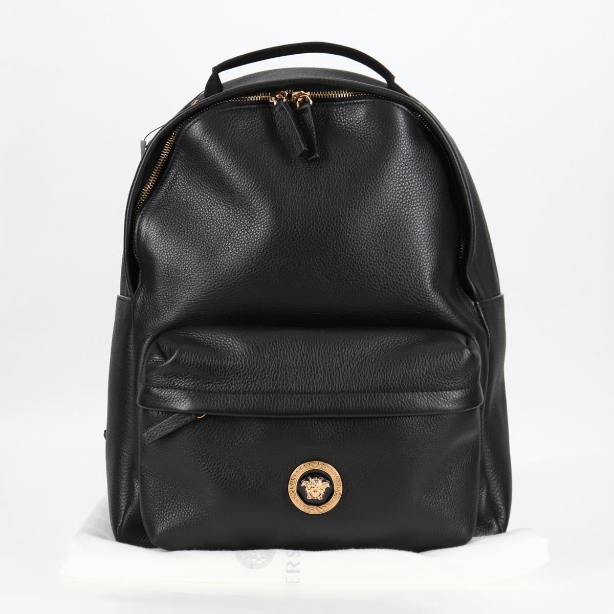 Versace Medusa, Black, Leather, backpack