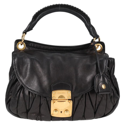 Miu Miu Coffer, Black, Leather, handbag