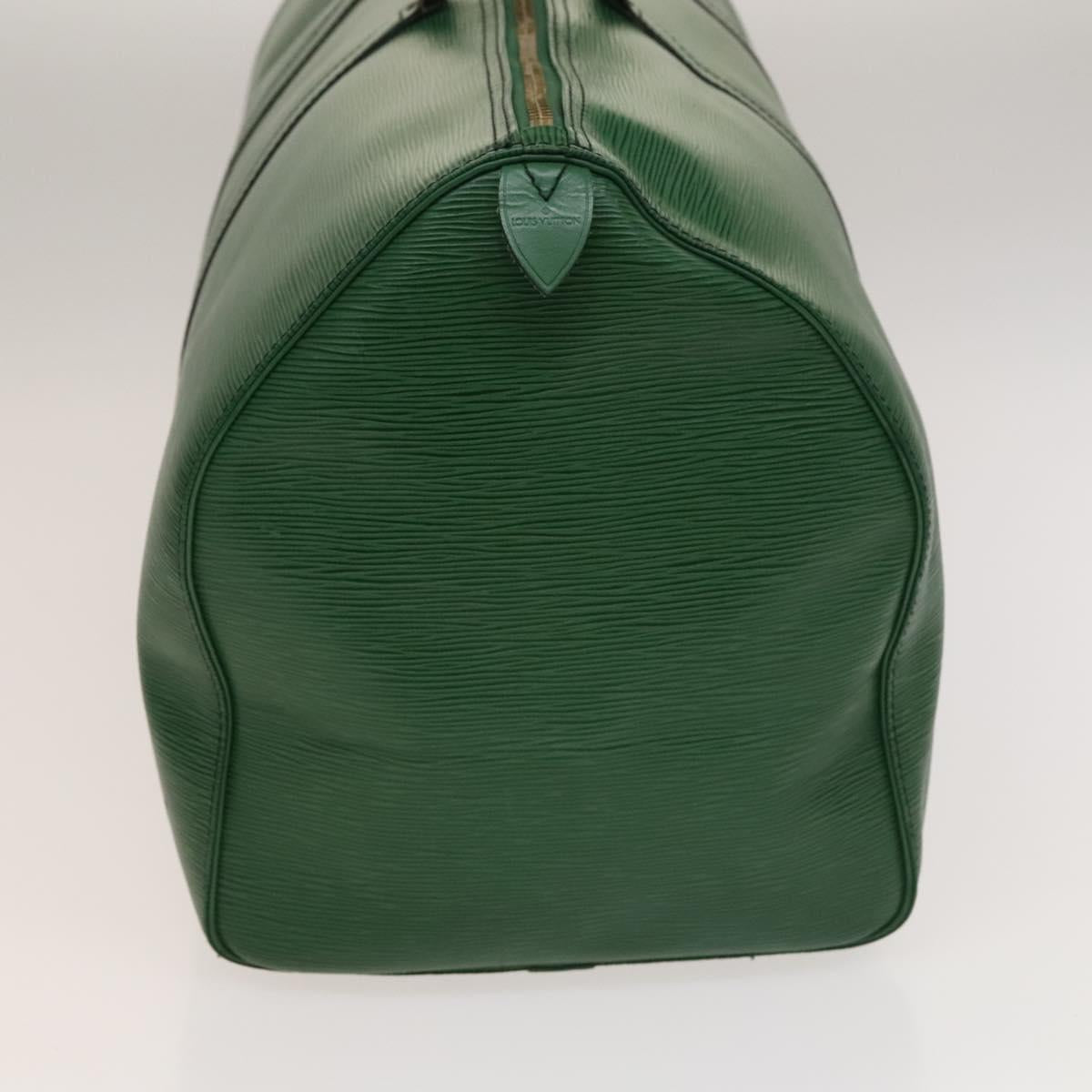 Louis Vuitton Keepall 55, Green, Leather, travel
