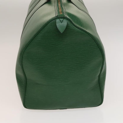Louis Vuitton Keepall 55, Green, Leather, travel