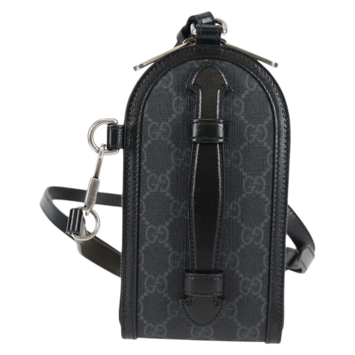 Gucci GG canvas, Black, Canvas, shoulder