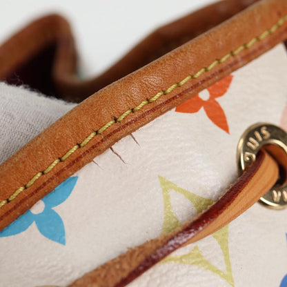 Louis Vuitton Petit Noé, White, Canvas, shoulder