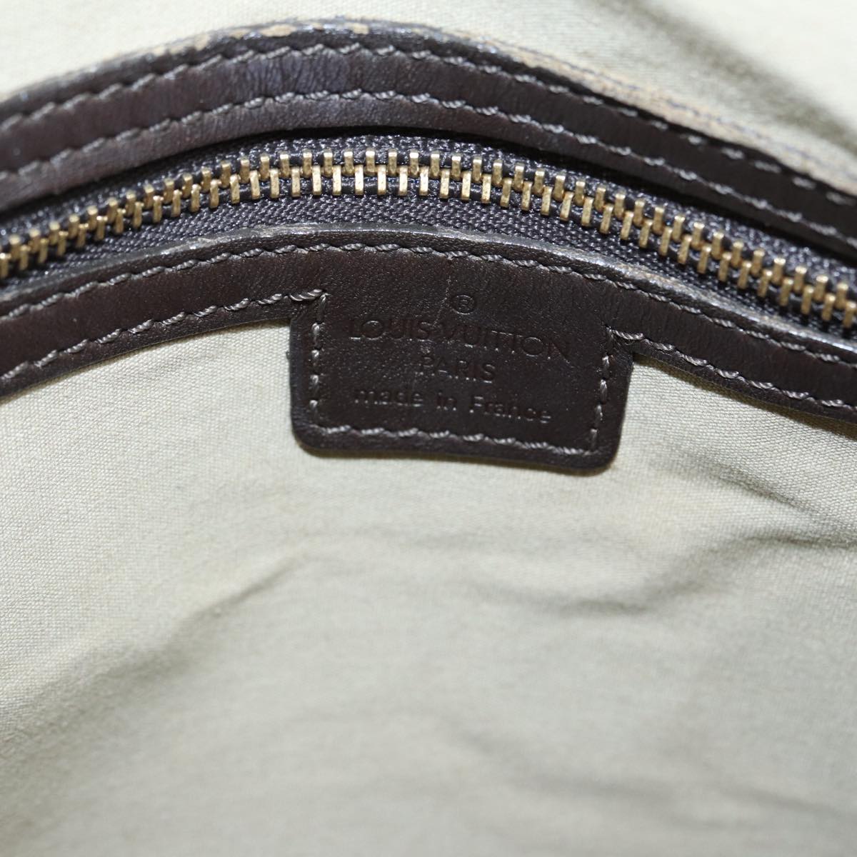 Louis Vuitton Alma long, Grey, Canvas, handbag