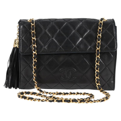 Chanel Coco Mark, Black, Leather, shoulder
