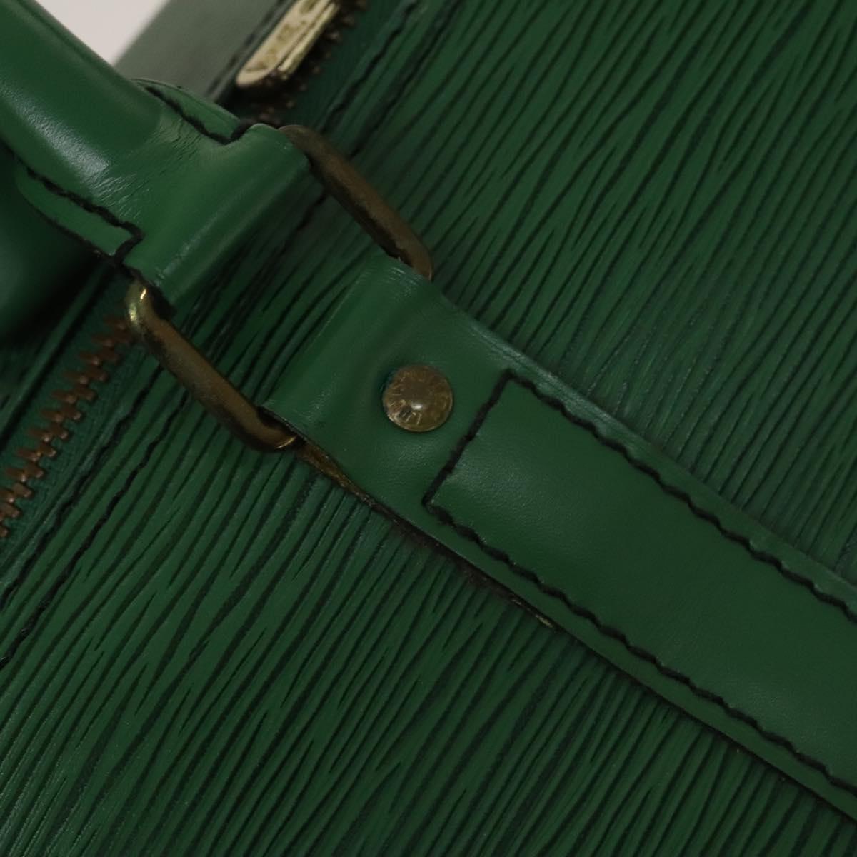 Louis Vuitton Keepall 55, Green, Leather, travel