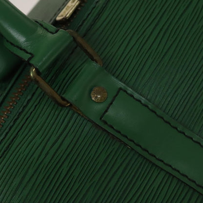 Louis Vuitton Keepall 55, Green, Leather, travel