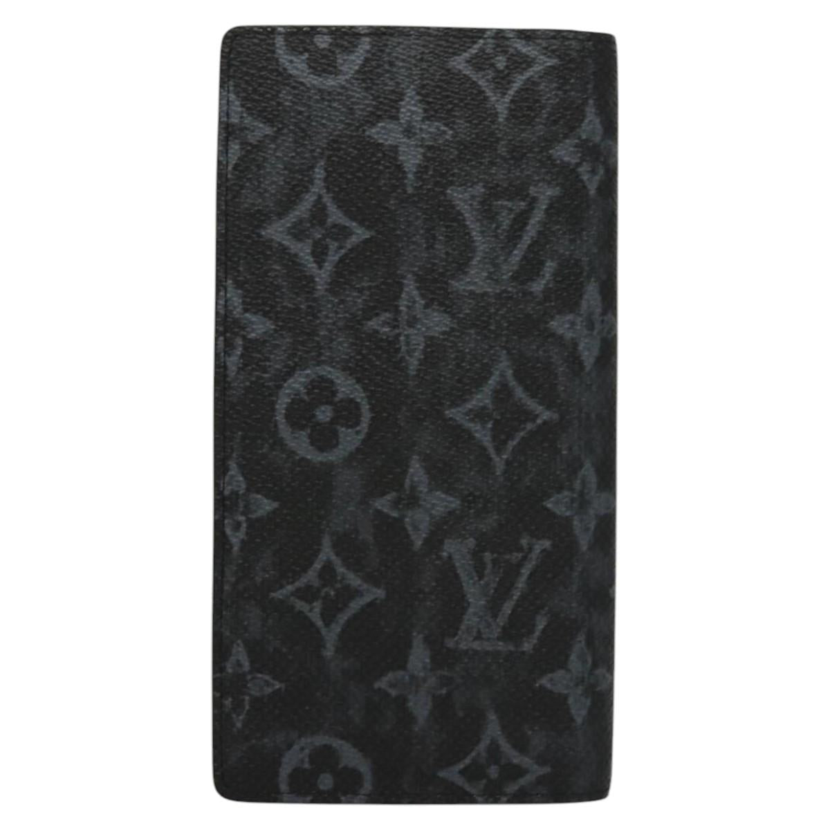 Louis Vuitton Brazza, Black, Canvas, wallet