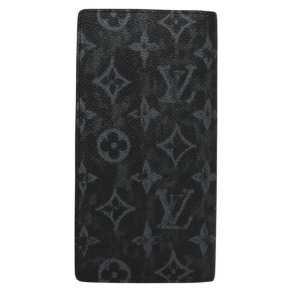 Louis Vuitton Brazza, Black, Canvas, wallet
