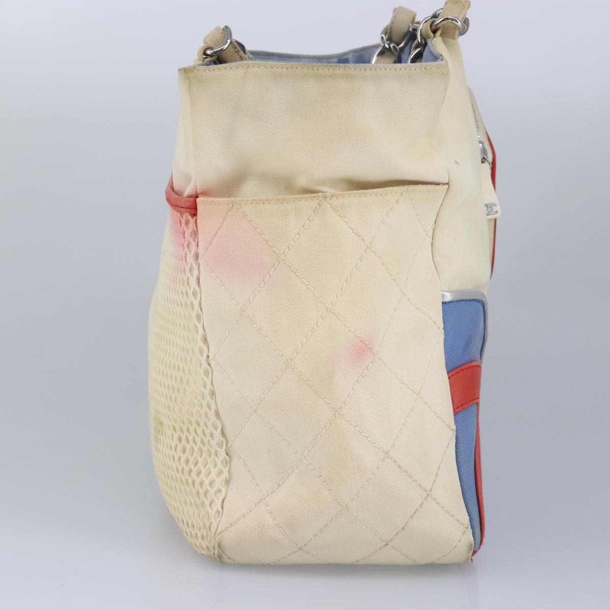 Chanel Numero 5, White, Canvas, tote