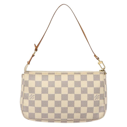 Louis Vuitton Pochette Accessoire, White, Canvas, clutch