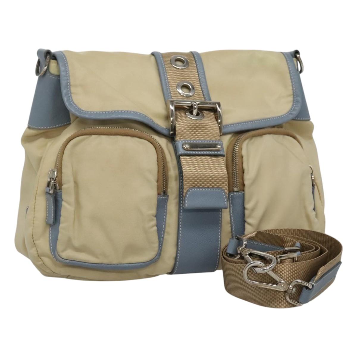 Prada Re-Nylon, Beige, Canvas, shoulder