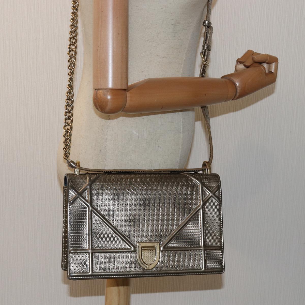 Dior Diorama, Gold, Leather, shoulder