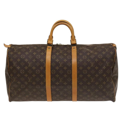 Louis Vuitton Keepall 55, Brown, Canvas, travel