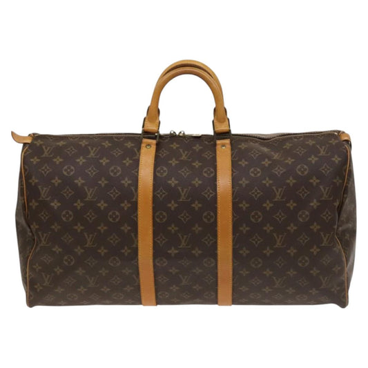 Louis Vuitton Keepall 55, Brown, Canvas, travel