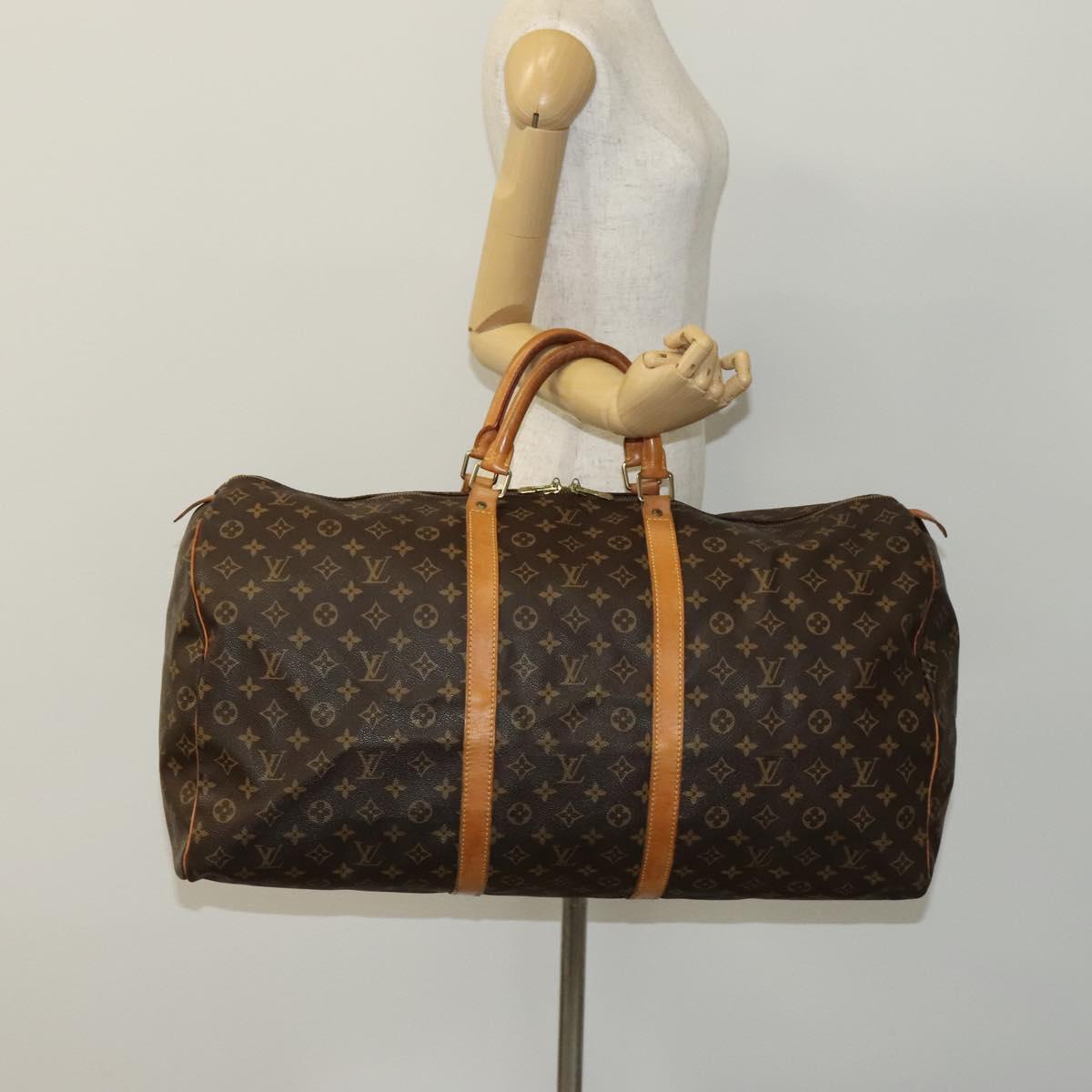 Louis Vuitton Keepall 60, Brown, Canvas, travel