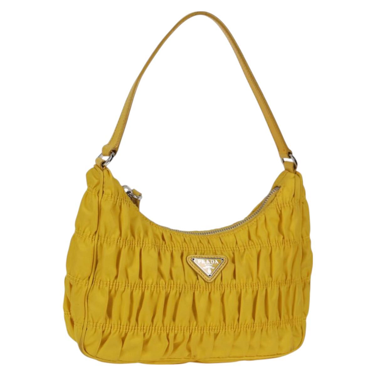 Prada Re-Nylon, Yellow, NYLON, clutch