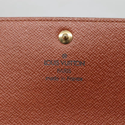 Louis Vuitton Porte Monnaie Credit, Brown, Canvas, wallet