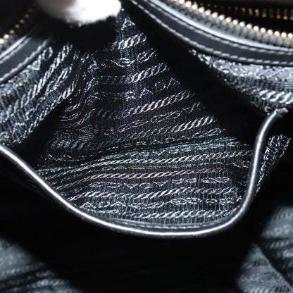 Prada Gaufre, Black, Leather, handbag