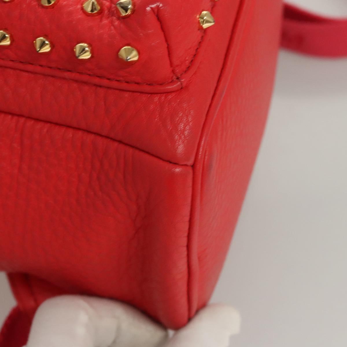 MCM Stark, Red, Leather, backpack