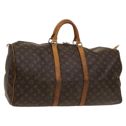 Louis Vuitton Keepall 55, Brown, Canvas, travel