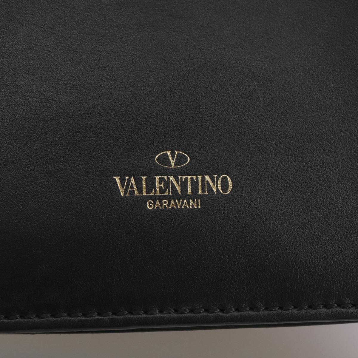 Valentino Garavani, Black, Leather, shoulder