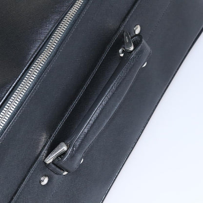 Prada Triangle Logo, Black, Leather, travel