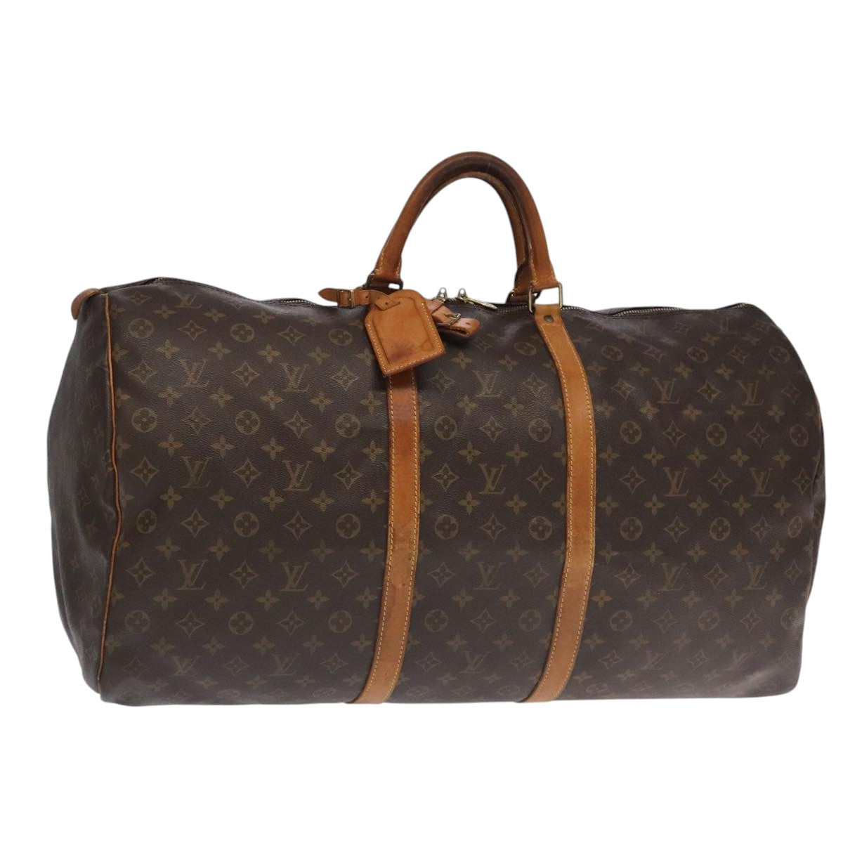 Louis Vuitton Keepall 60, Brown, Canvas, travel