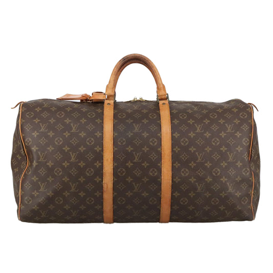 Louis Vuitton Keepall 60, Brown, Canvas, travel