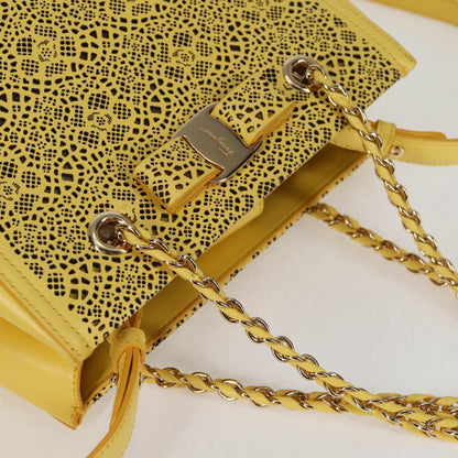 Salvatore Ferragamo Vara, Yellow, Leather, shoulder