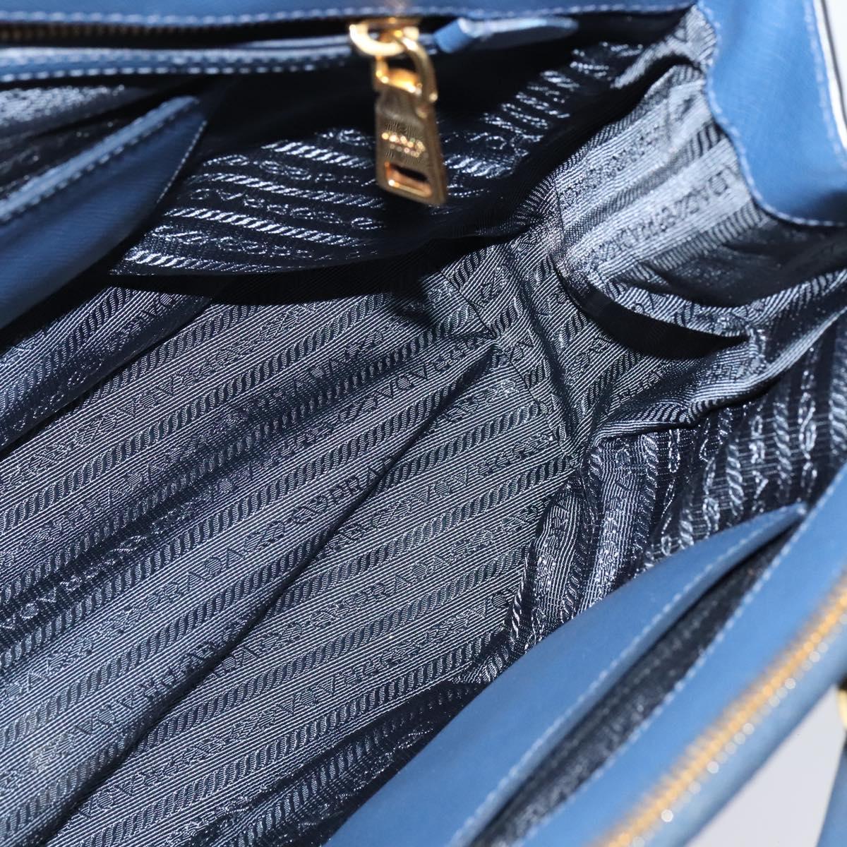 Prada Galleria, Blue, Leather, handbag