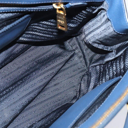 Prada Galleria, Blue, Leather, handbag