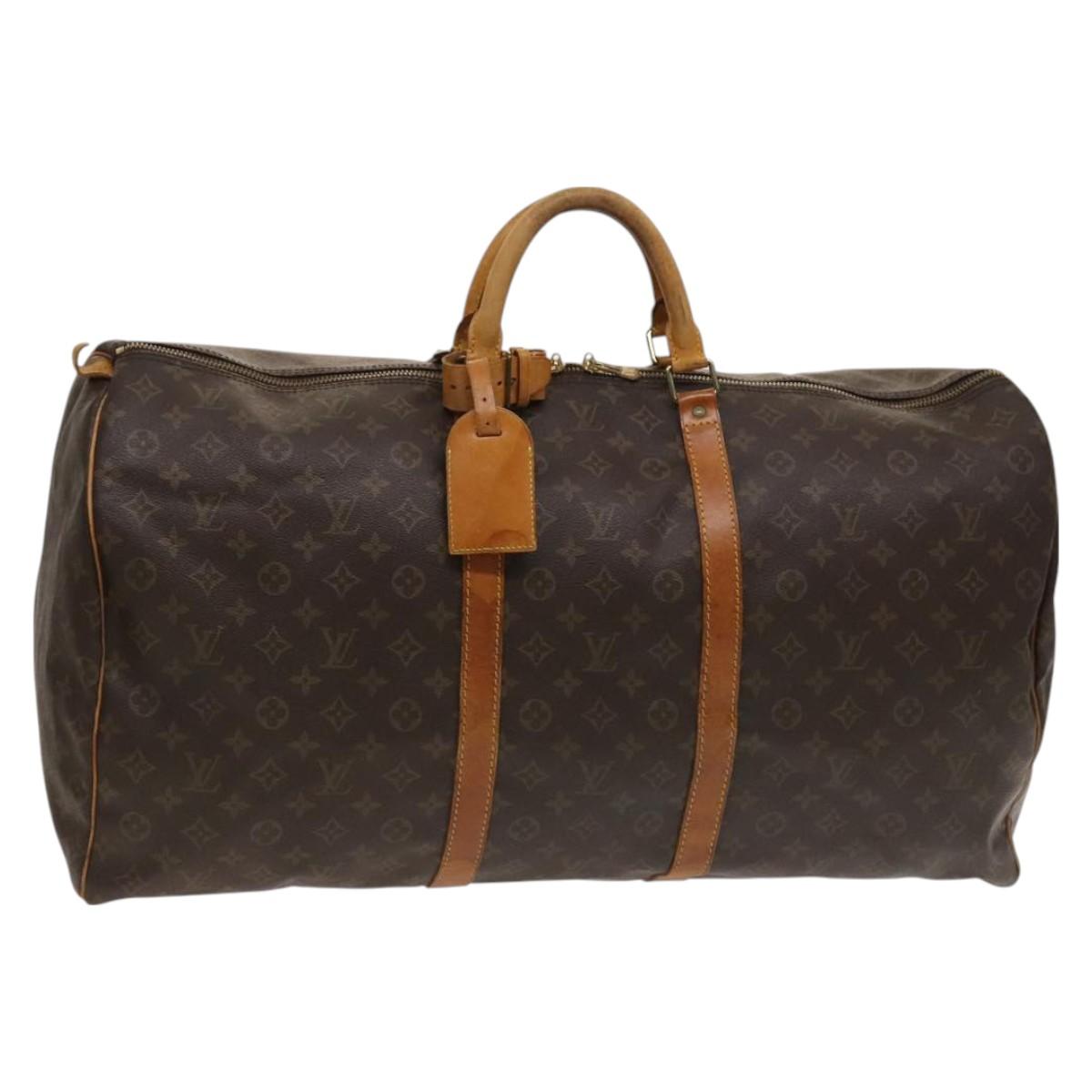 Louis Vuitton Keepall 60, Brown, Canvas, travel