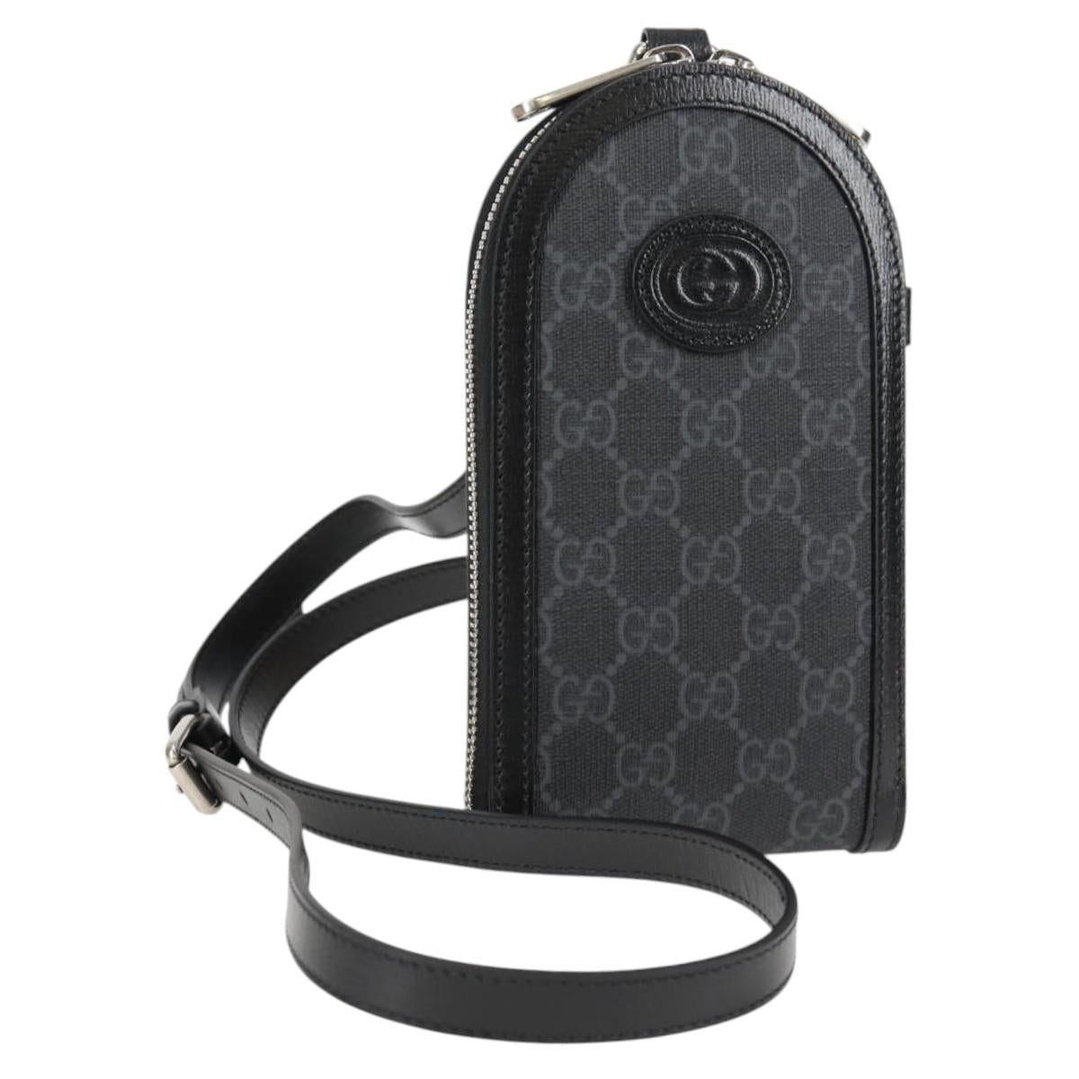 Gucci GG canvas, Black, Canvas, shoulder