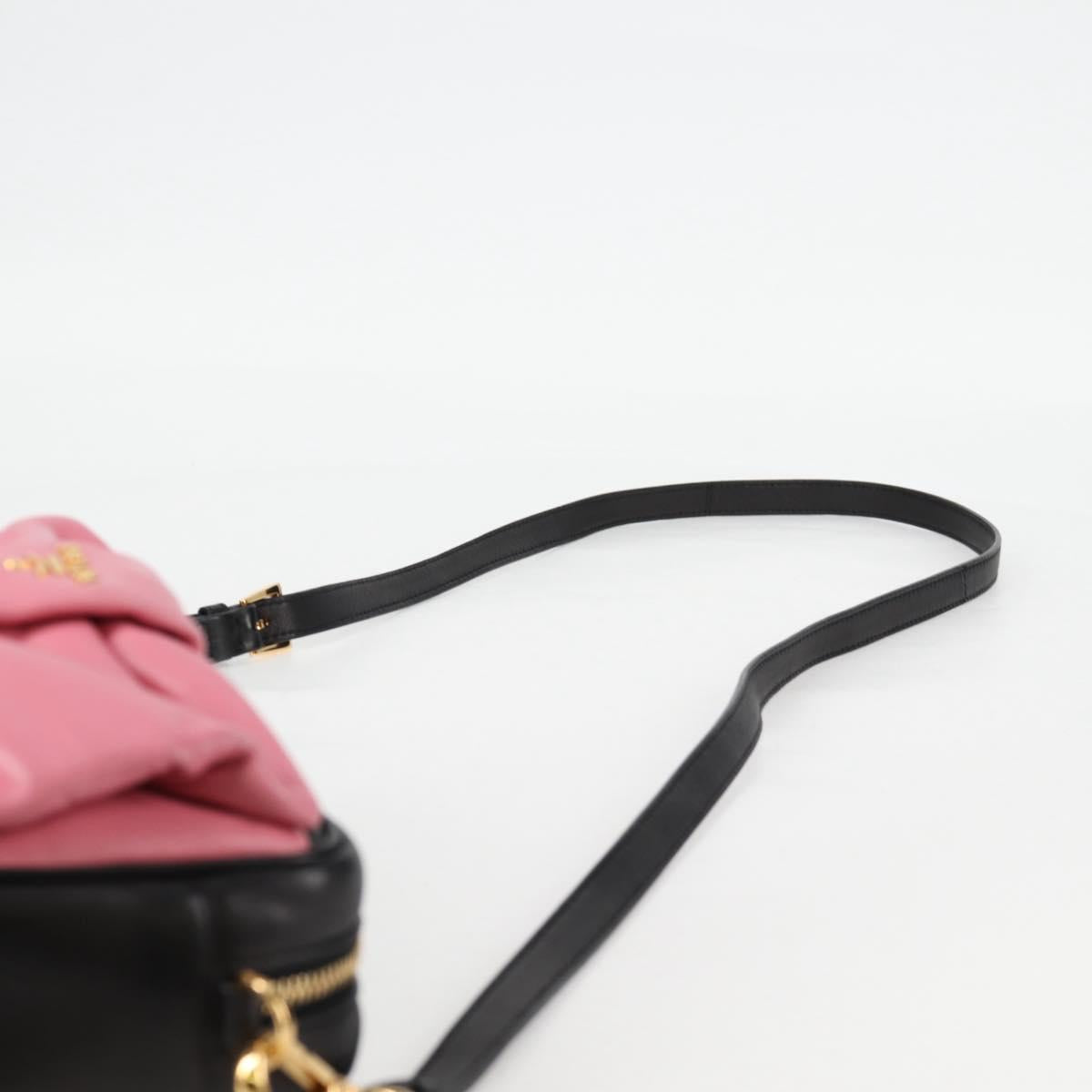 Prada Ribbon, Black, Leather, shoulder