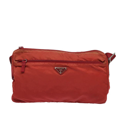 Prada Tessuto, Red, Canvas, shoulder
