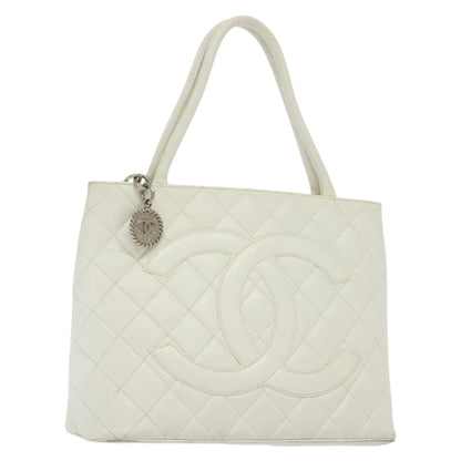 Chanel Medaillon, White, Leather, tote