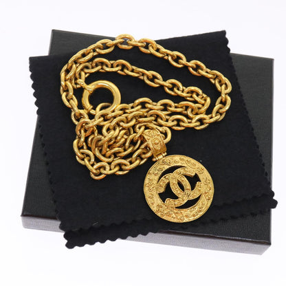 Chanel CC Open Heart Pendant Necklace Metal, GOLD, METAL, Necklace