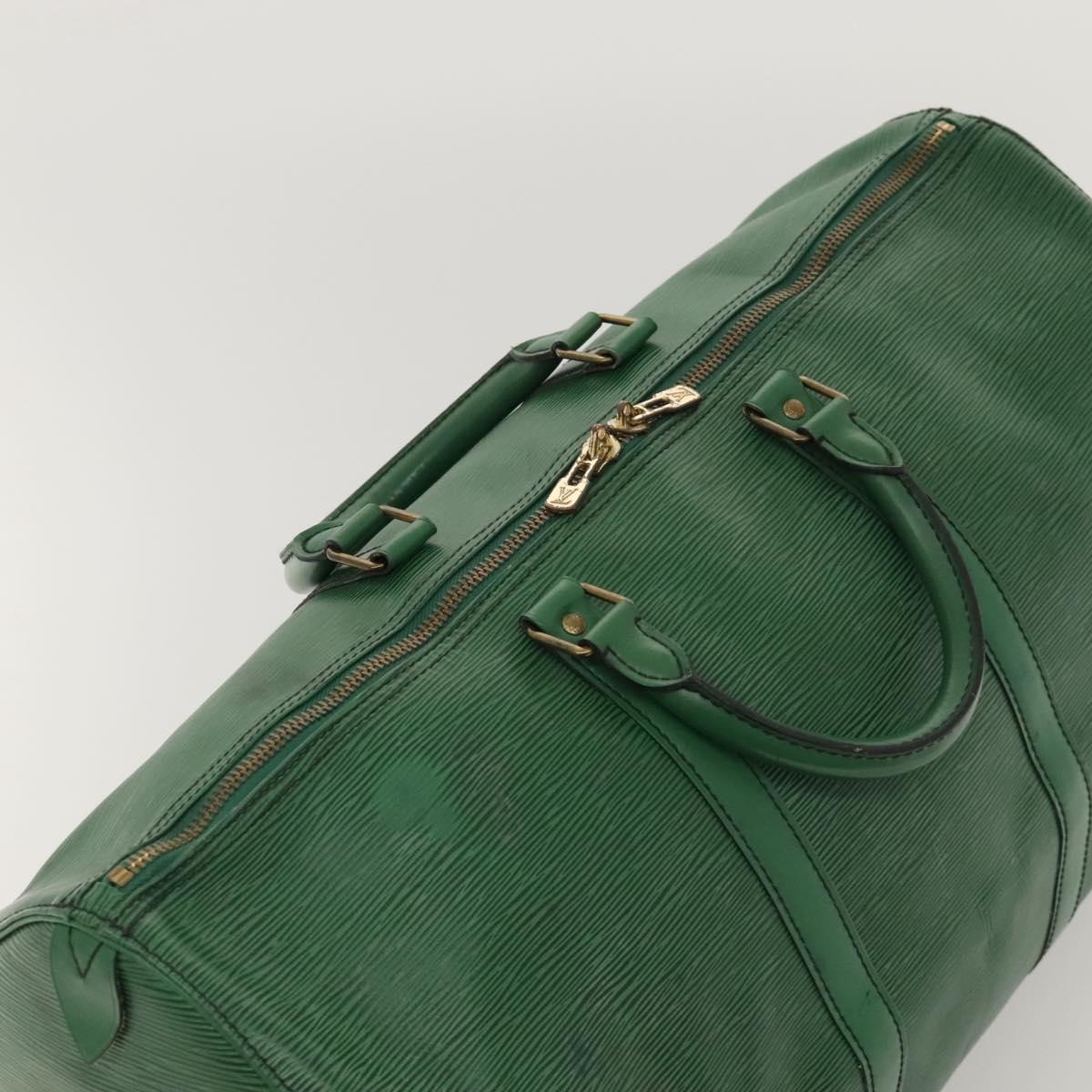 Louis Vuitton Keepall 50, Green, Leather, travel